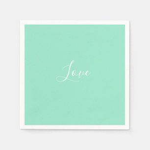 Custom Pastel Mint Solid Color Minimalist Wedding Napkins