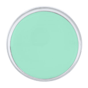 Custom Pastel Mint Solid Color Minimalist Wedding Silver Finish Lapel Pin