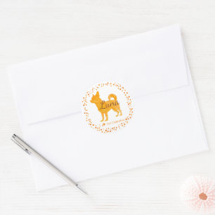 Custom Pastel orange chihuahua Silhouette sticker