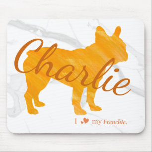 Custom Pastel Orange French Bulldog - Frenchie Mouse Pad