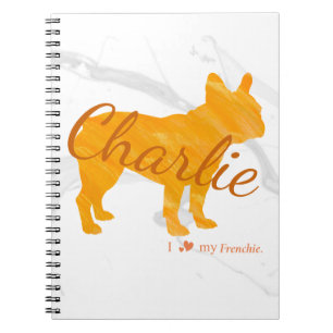 Custom Pastel Orange French Bulldog - Frenchie Notebook