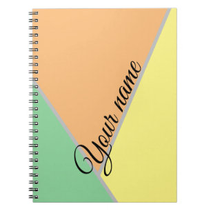 Custom Pastel Peach Green Yellow Retro Color Block Notebook