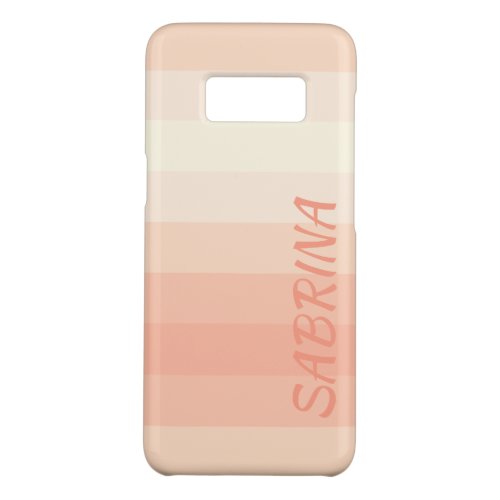 Custom Pastel Peach Orange Cream Stripes Pattern Case_Mate Samsung Galaxy S8 Case
