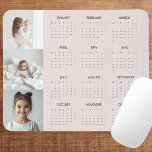 Custom Pastel Pink 2025 Calendar Family Photo Mouse Pad<br><div class="desc">Personalize your workspace with this charming pastel pink 2025 calendar mouse pad featuring three of your favorite family photos. Combining style and practicality, this custom mouse pad showcases a full-year calendar alongside your cherished memories, making it a unique and functional keepsake. The soft pastel pink background adds a touch of...</div>