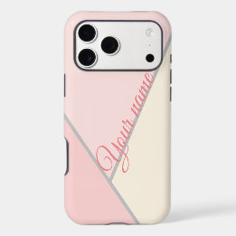 Custom Pastel Pink Geometric Color Block Gift iPhone 17 Pro Max Case