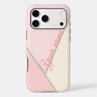 Custom Pastel Pink Geometric Color Block Gift iPhone 17 Pro Max Case