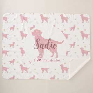 Custom Pastel pink labrador retriever blanket gift