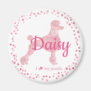 Custom Pastel Pink Poodle Silhouette  Magnet
