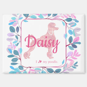 Custom Pastel Pink Poodle Silhouette Magnet