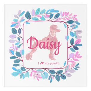Custom Pastel Pink Poodle Silhouette Wall Art
