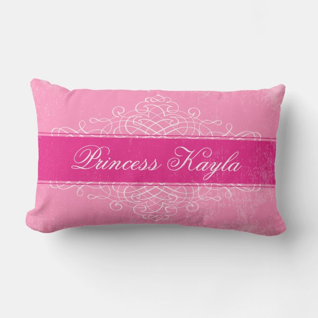 Custom Pastel Pink Sweet Flourish Pillow (Front)