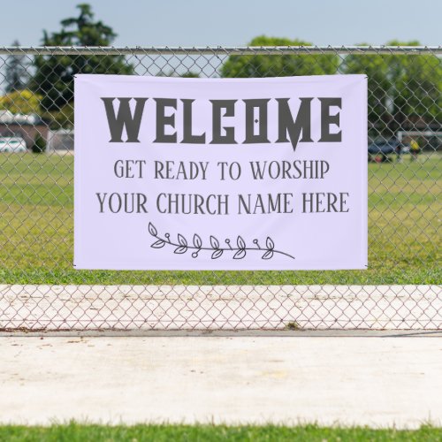 Custom Pastel Purple Church welcome  Banner
