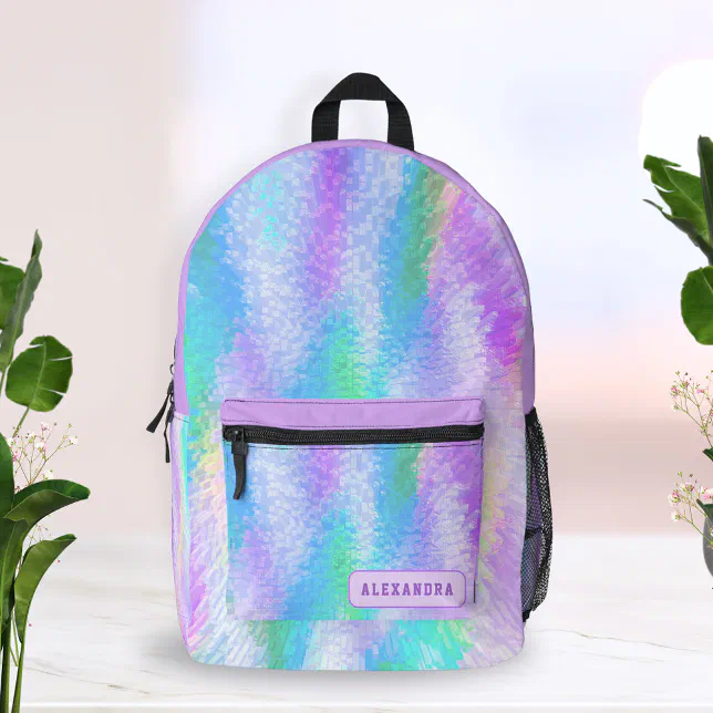 Iridescent Purple Painted Women\'s Backpack Justice Paint Splatter Iridescent Backpack 2004 Exclusive  main image 2