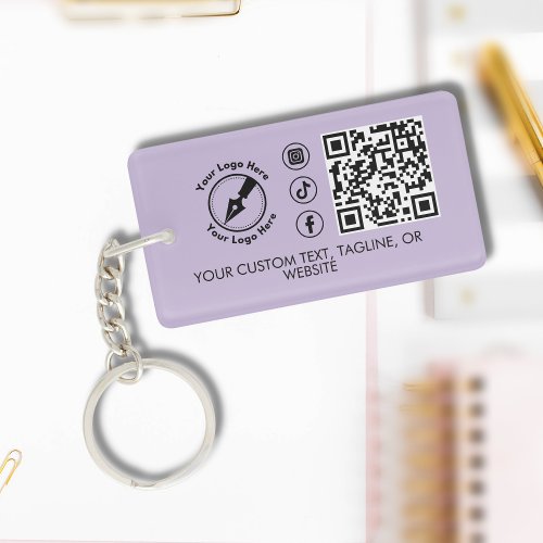 Custom Pastel QR Promotion Marketing Notary Logo  Keychain