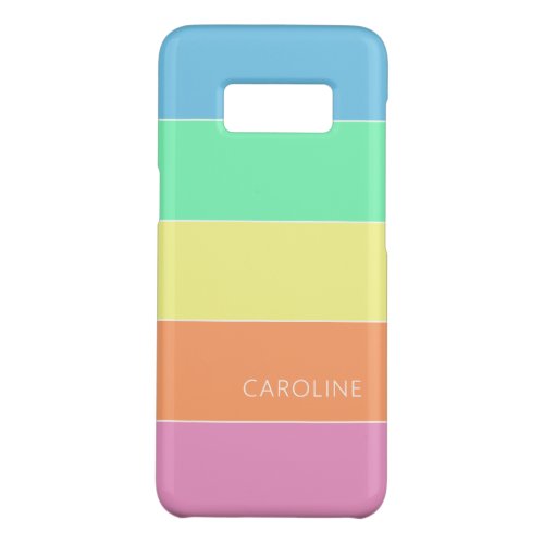 Custom Pastel Rainbow Colours Stripes Art Pattern Case_Mate Samsung Galaxy S8 Case