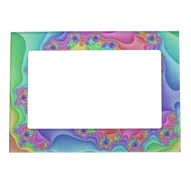 Custom Pastel Rainbow Spiral Picture Frame (Front)