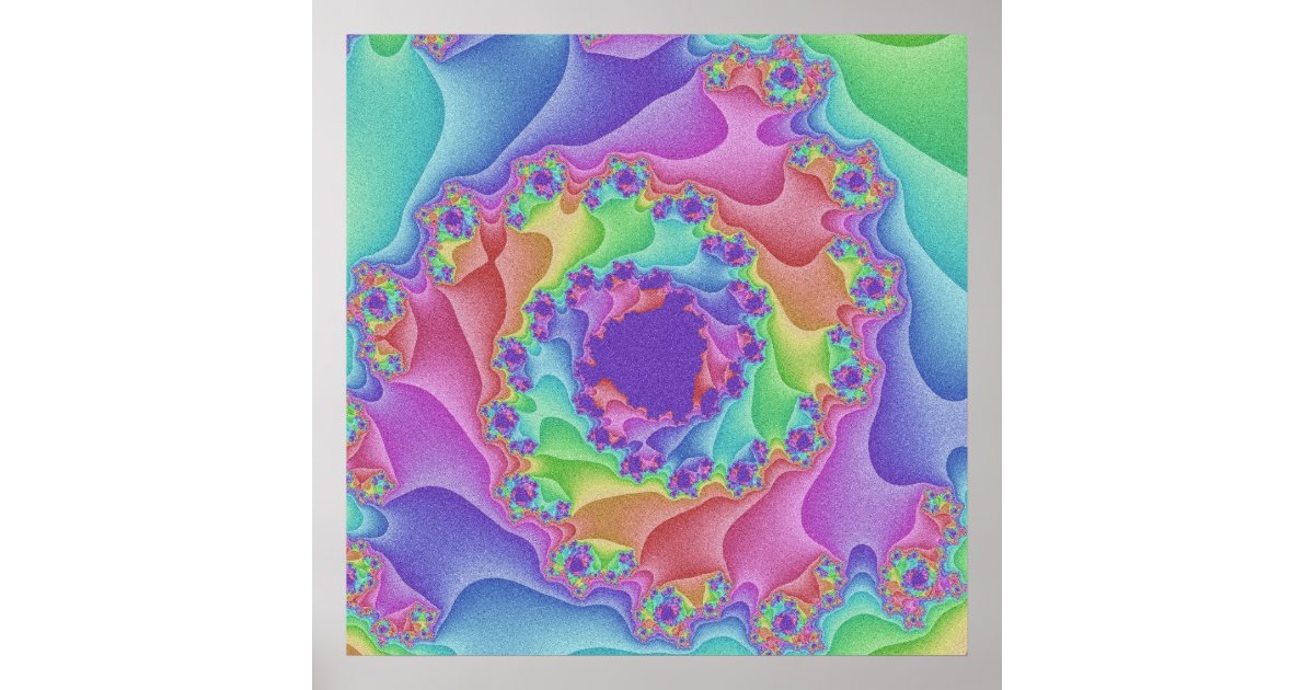 Custom Pastel Rainbow Spiral Poster | Zazzle