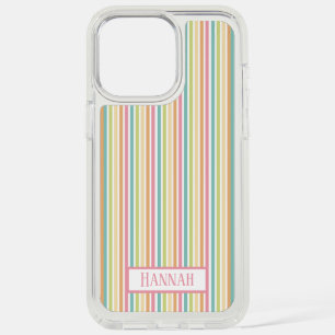 Custom Pastel Rainbow Vertical Stripe Pattern iPhone 15 Pro Max Case