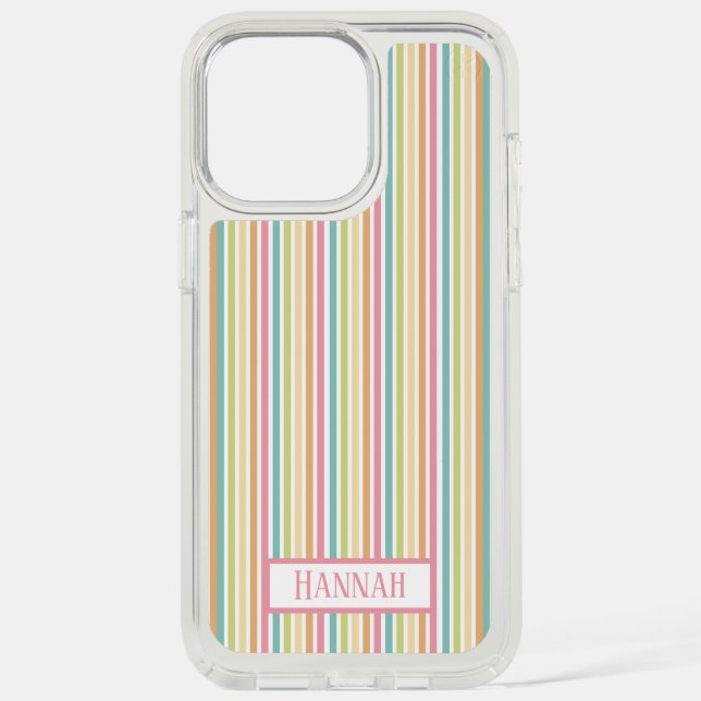 Custom Pastel Rainbow Vertical Stripe Pattern Speck iPhone Case (Front)