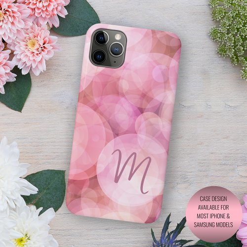 Custom Pastel Rose Blush Pink Bubbles Pattern iPhone 11 Pro Max Case