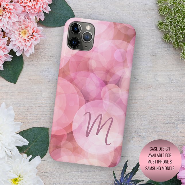 Custom Pastel Rose Blush Pink Bubbles Pattern Case-Mate iPhone Case (Creator Uploaded)