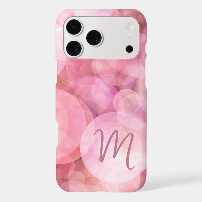 Custom Pastel Rose Blush Pink Bubbles Pattern Iphone Case (Back)