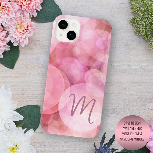 Custom Pastel Rose Blush Pink Bubbles Pattern iPhone 14 Plus Case
