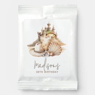 Custom Pastel Sand Birthday Beach Party Margarita Drink Mix
