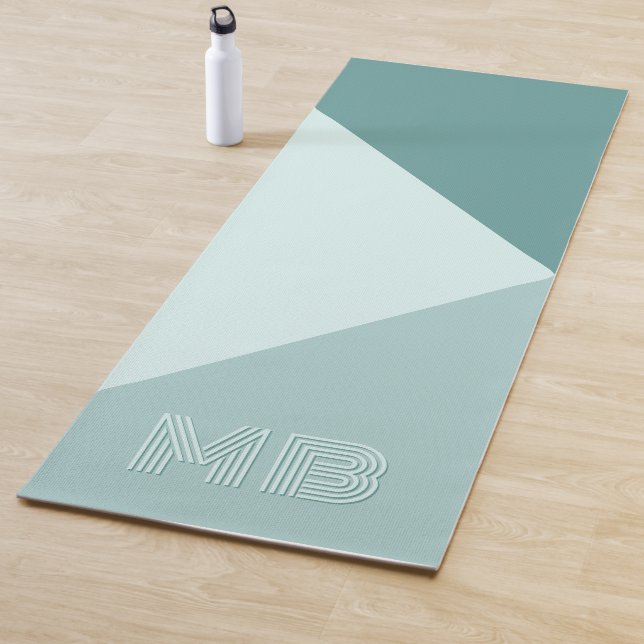 Custom Pastel Seafoam Mint Teal Jade Green Yoga Mat (In Situ)