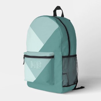Custom Pastel Seafoam Seaglass Mint Teal Green Printed Backpack by All_In_Cute_Fun at Zazzle