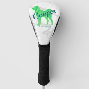 Custom Pastel Shiba Inu Silhouette Golf Cover