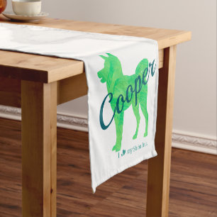 Custom Pastel Shiba Inu Silhouette Table Runner