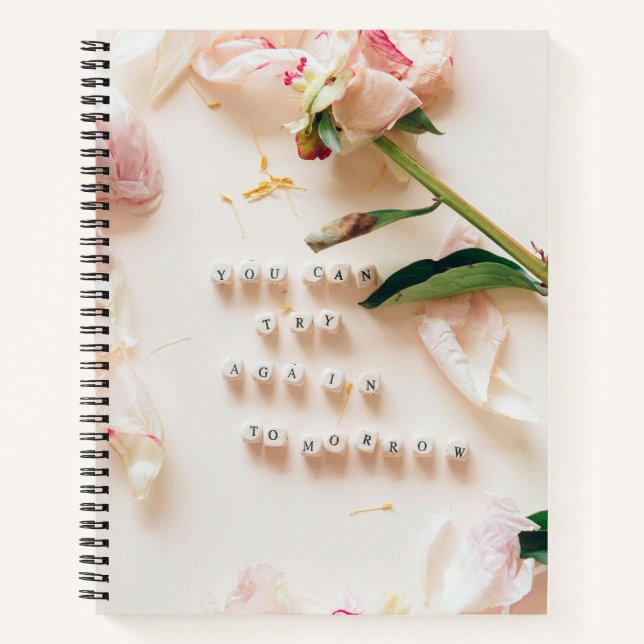 Custom Pastel Spiral Notebook with Photo and Quote (Front)