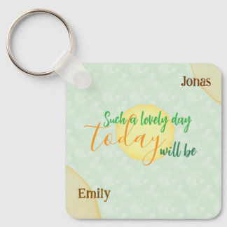 Custom Pastel Sun inspirational day  Keychain