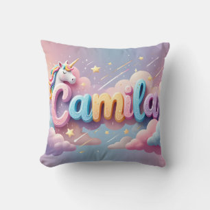 Custom Pastel Unicorn Name Pillow