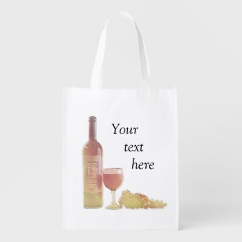 Custom Pastel Wine Grocery Bag by PattiJAdkins at Zazzle