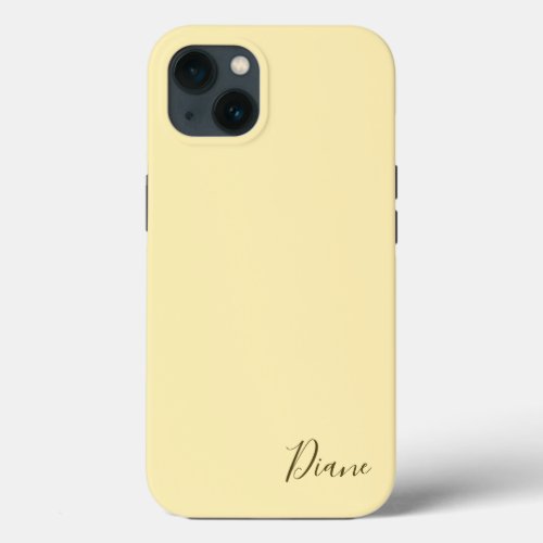 Custom Pastel Yellow iPhone 13 Case