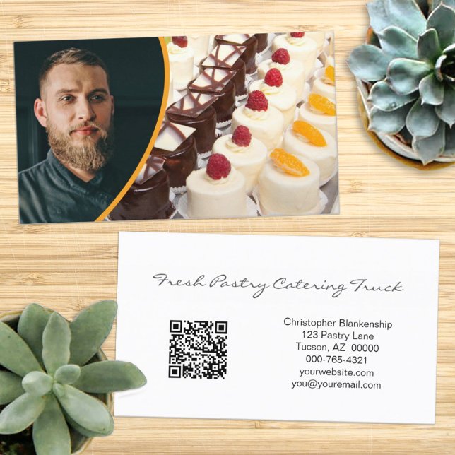 Custom Pastry Image Your Photo with QR Code Business Card (Creator Uploaded)