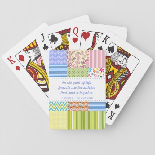 Custom Patchwork Quilt Shop Promotional Playing Ca Poker Cards