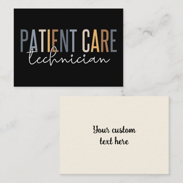 Custom Patient Care Technician PCT Appreciation Note Card (Front/Back)