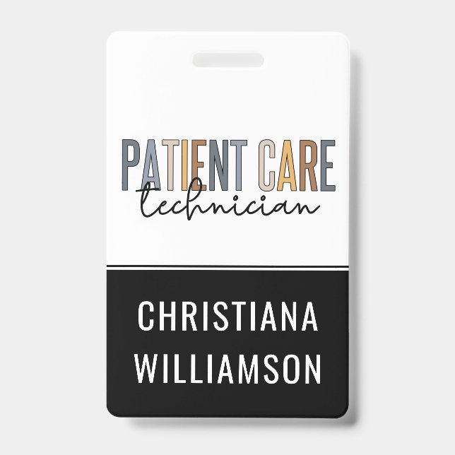 Custom Patient Care Technician PCT Gifts Badge (Front)
