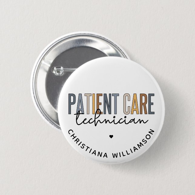 Custom Patient Care Technician PCT Gifts Button (Front & Back)