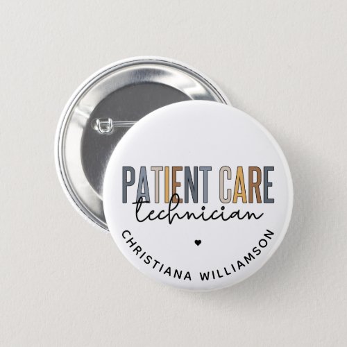 Custom Patient Care Technician PCT Gifts Button