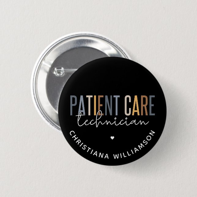 Custom Patient Care Technician PCT Gifts Button (Front & Back)