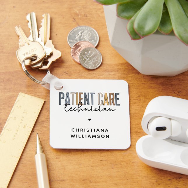 Custom Patient Care Technician PCT Gifts Keychain (Desk)
