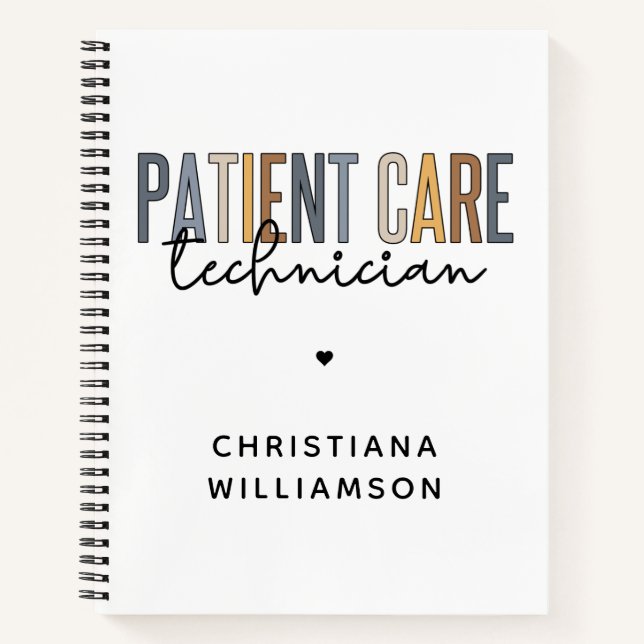 Custom Patient Care Technician PCT Gifts Notebook (Front)