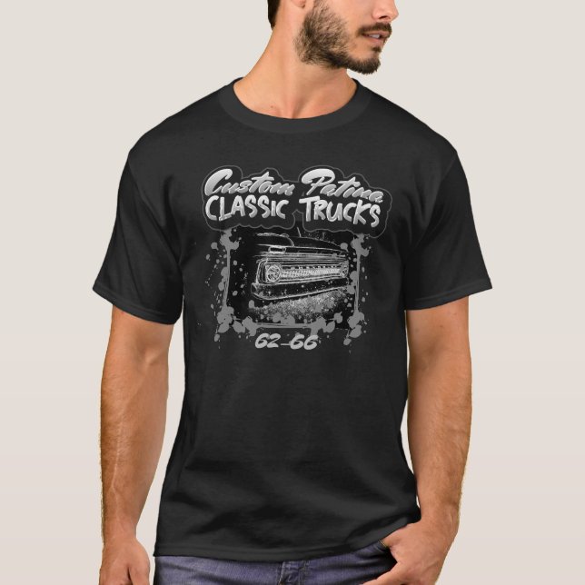 Custom Patina Classic Trucks 62-66 Chevy T-Shirt (Front)