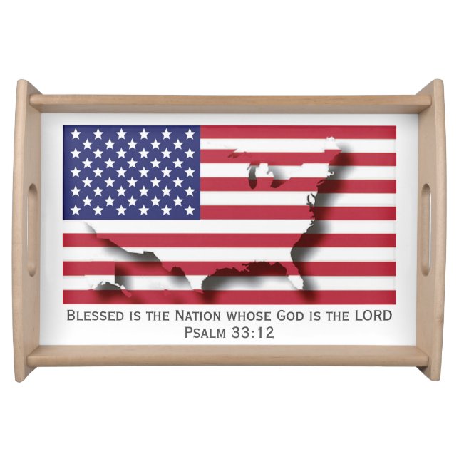 Custom Patriotic AMERICAN FLAG Serving Tray (Front)