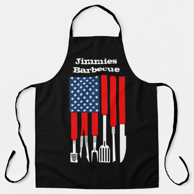 Custom Patriotic Barbecue and Chef Apron (Front)