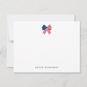 Custom Patriotic Bow Note Card